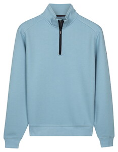 Baileys Jacquard Doubleface Sweat Half Zip Trui Sky Blue