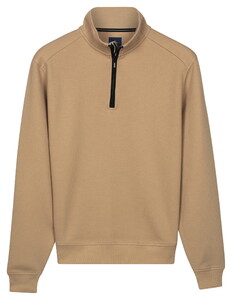 Baileys Jacquard Doubleface Sweat Half Zip Trui Zand