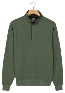 Baileys Jacquard Texture Uni Color Sweat Zip Collar Pullover Dark Forest