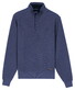 Baileys Jacquard Texture Uni Color Sweat Zip Collar Trui Dark Denim Blue