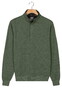 Baileys Jacquard Texture Uni Color Sweat Zip Collar Trui Dark Forest