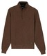 Baileys Jacquard Texture Uni Color Sweat Zip Collar Trui Donker Taupe