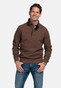 Baileys Jacquard Texture Uni Color Sweat Zip Collar Trui Donker Taupe