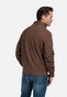 Baileys Jacquard Texture Uni Color Sweat Zip Collar Trui Donker Taupe