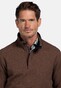 Baileys Jacquard Texture Uni Color Sweat Zip Collar Trui Donker Taupe
