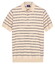 Baileys Knitted Breton Stripe Pattern Polo Marshmallow