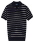 Baileys Knitted Breton Stripe Pattern Polo Navy