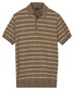 Baileys Knitted Breton Stripe Pattern Polo Taupe
