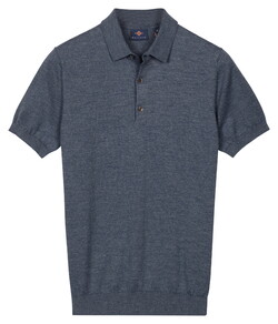 Baileys Knitted Short Sleeve Faux-Uni Polo Cloud Blue