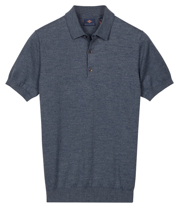 Baileys Knitted Short Sleeve Faux-Uni Polo Cloud Blue