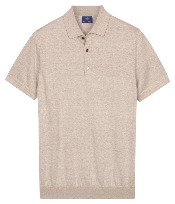 Baileys Knitted Short Sleeve Faux-Uni Polo Soft Grey