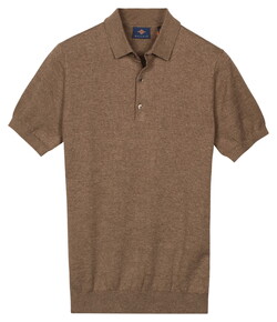 Baileys Knitted Short Sleeve Faux-Uni Polo Taupe