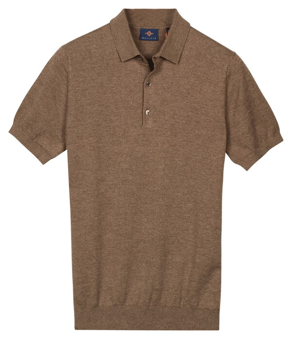 Baileys Knitted Short Sleeve Faux-Uni Polo Taupe