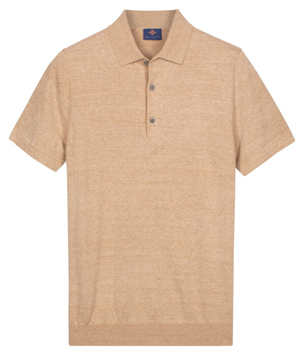 Baileys Knitted Short Sleeve Faux-Uni Polo Zand
