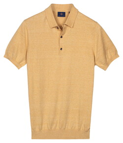 Baileys Knitted Short Sleeve Faux-Uni Poloshirt Yellow