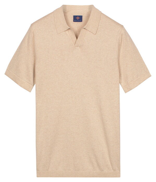 Baileys Knitted Short Sleeve No-Button Collar Polo Shell