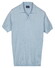 Baileys Knitted Short Sleeve No-Button Collar Polo Soft Blue