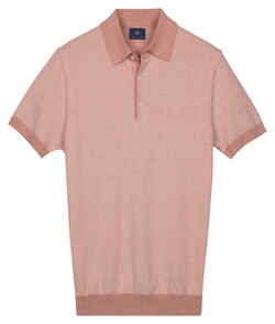 Baileys Knitted Two-Tone Jacquard Texture Polo Dusty Rose