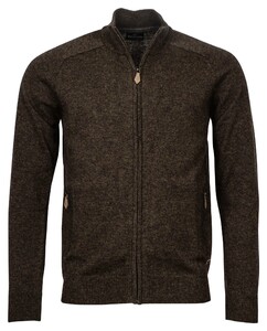 Baileys Lambswool Cardigan Zip Single Knit Dark Brown