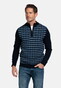 Baileys Lambswool Half Zip Allover Jacquard Pattern Knit Trui Dark Denim Blue