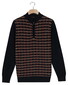 Baileys Lambswool Half Zip Allover Jacquard Pattern Knit Trui Deep Mauve