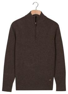 Baileys Lambswool Half Zip Argyle Jacquard Knit Pullover Brown