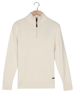 Baileys Lambswool Half Zip Argyle Jacquard Knit Pullover White