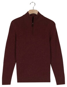 Baileys Lambswool Half Zip Argyle Jacquard Knit Trui Deep Mauve