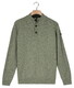 Baileys Lambswool Half Zip Buttons Sleeve Rib Details Trui Misty Green