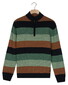 Baileys Lambswool Multistripe Half Zip Trui Dark Forest