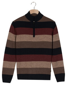 Baileys Lambswool Multistripe Half Zip Trui Deep Mauve