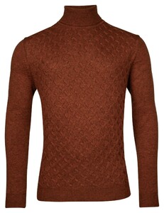 Baileys Lambswool Rollneck Fantasy Diagonal Cable Knit Trui Deep Red