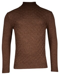 Baileys Lambswool Rollneck Fantasy Diagonal Cable Knit Trui Tobacco