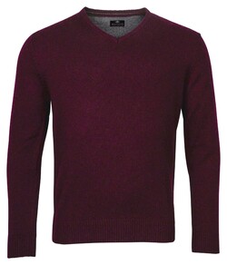 Baileys Lambswool V-Neck Single Knit Pullover Bordeaux
