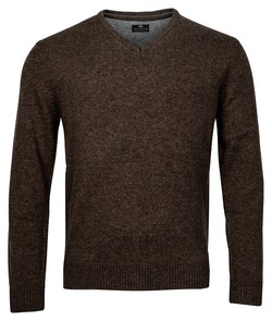 Baileys Lambswool V-Neck Single Knit Trui Dark Brown