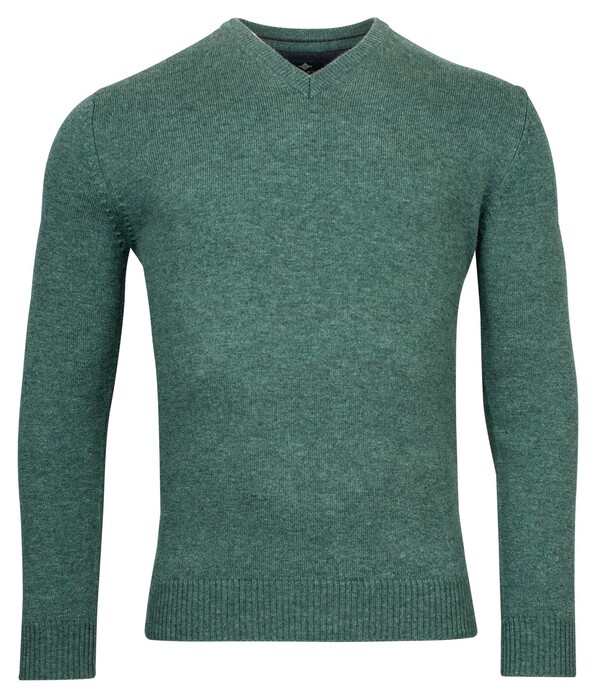 Baileys Lambswool V-Neck Single Knit Trui Misty Green