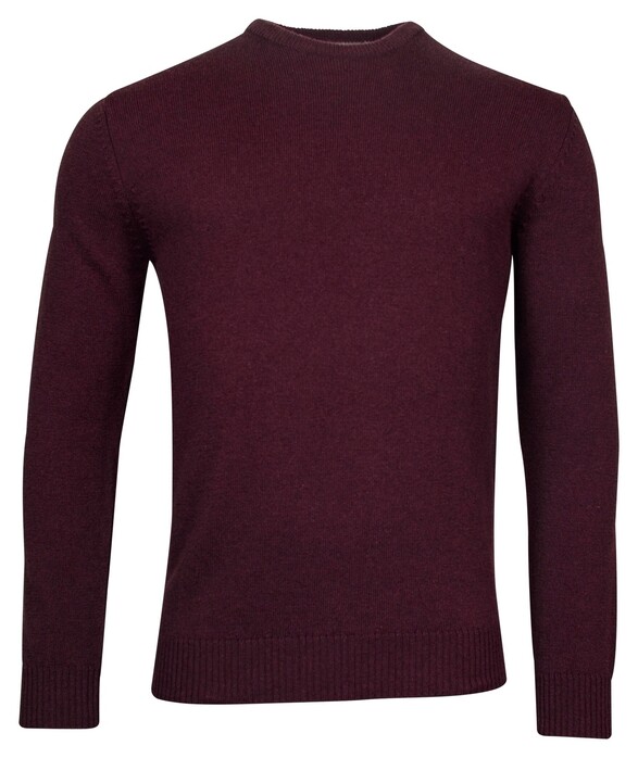 Baileys Lamswol Ronde Hals Single Knit Trui Bordeaux