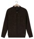 Baileys Lined Cable Pattern Full Zip Wool Blend Vest Dark Brown