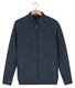 Baileys Lined Cable Pattern Full Zip Wool Blend Vest Dark Denim Blue