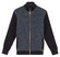 Baileys Lined Cardigan Zip Fine Texture Pattern Cotton Cashmere Vest Navy