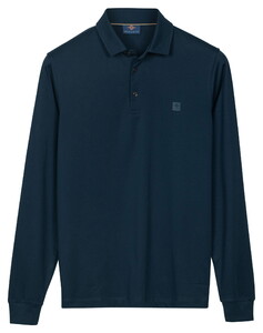 Baileys Long Sleeve Jersey Cotton Blend Polo Dark Blue