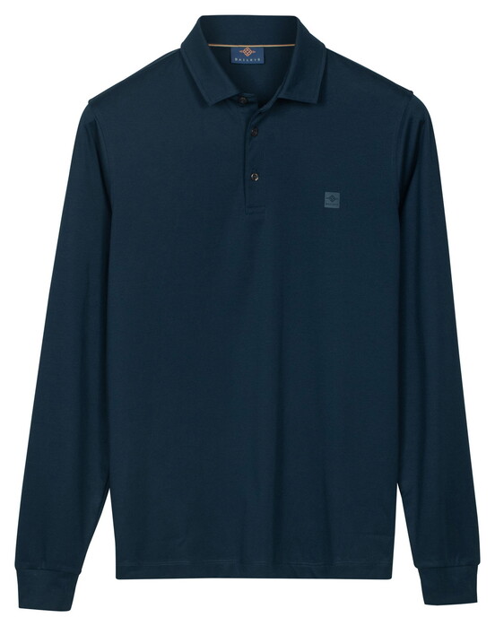 Baileys Long Sleeve Jersey Cotton Blend Polo Dark Blue