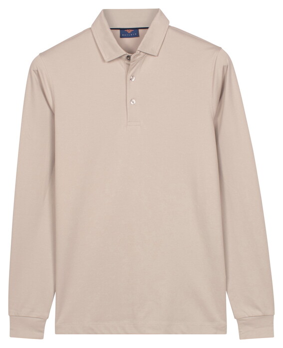 Baileys Long Sleeve Jersey Cotton Blend Polo Midden Grijs