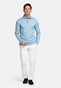 Baileys Long Sleeve Jersey Cotton Blend Polo Ocean Blue