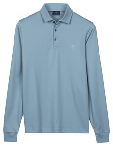 Baileys Long Sleeve Jersey Cotton Blend Polo Ocean Blue