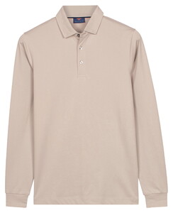 Baileys Long Sleeve Jersey Cotton Blend Poloshirt Mid Grey
