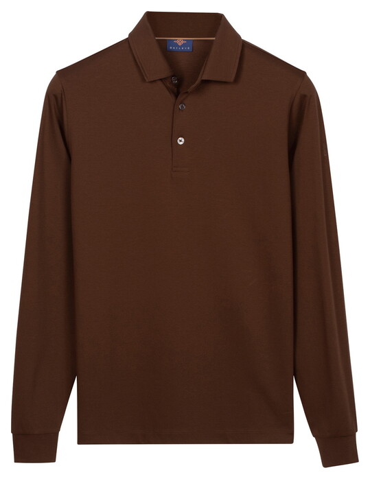 Baileys Long Sleeve Placket Buttons Polo Bruin
