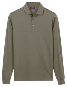Baileys Long Sleeve Placket Buttons Polo Greige