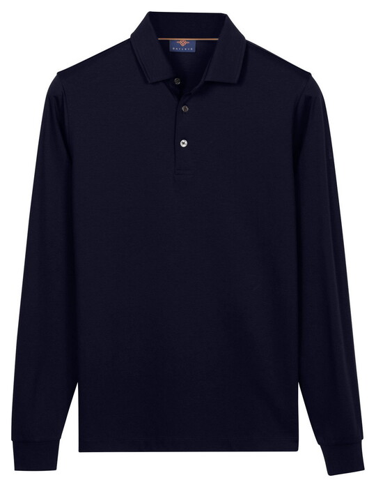 Baileys Long Sleeve Placket Buttons Polo Navy