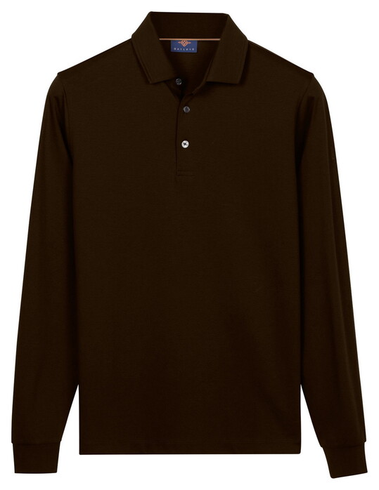 Baileys Long Sleeve Placket Buttons Poloshirt Dark Cassis
